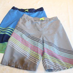 Cat & Jack Youth Boys Swim Shorts Size Large or 12-14, Set of 2